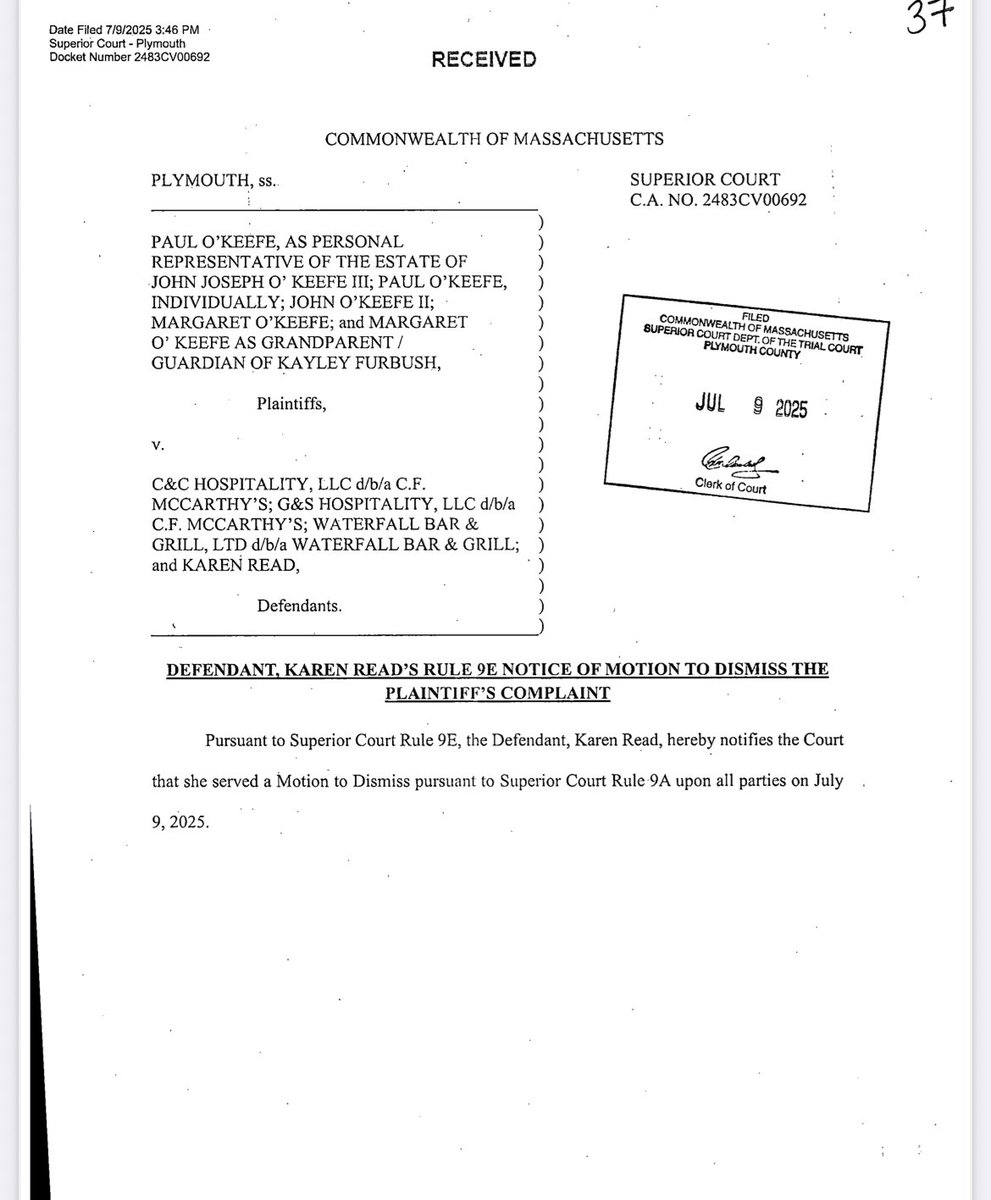 TedDanielnews's tweet image. Some important context on Karen Read’s new motion to dismiss in the civil lawsuit filed by the O’Keefe family.
I’m told It’s an effort to bring the claim filed on behalf of O’Keefe’s niece for emotional harm under the umbrella of the rest of the wrongful death suit.