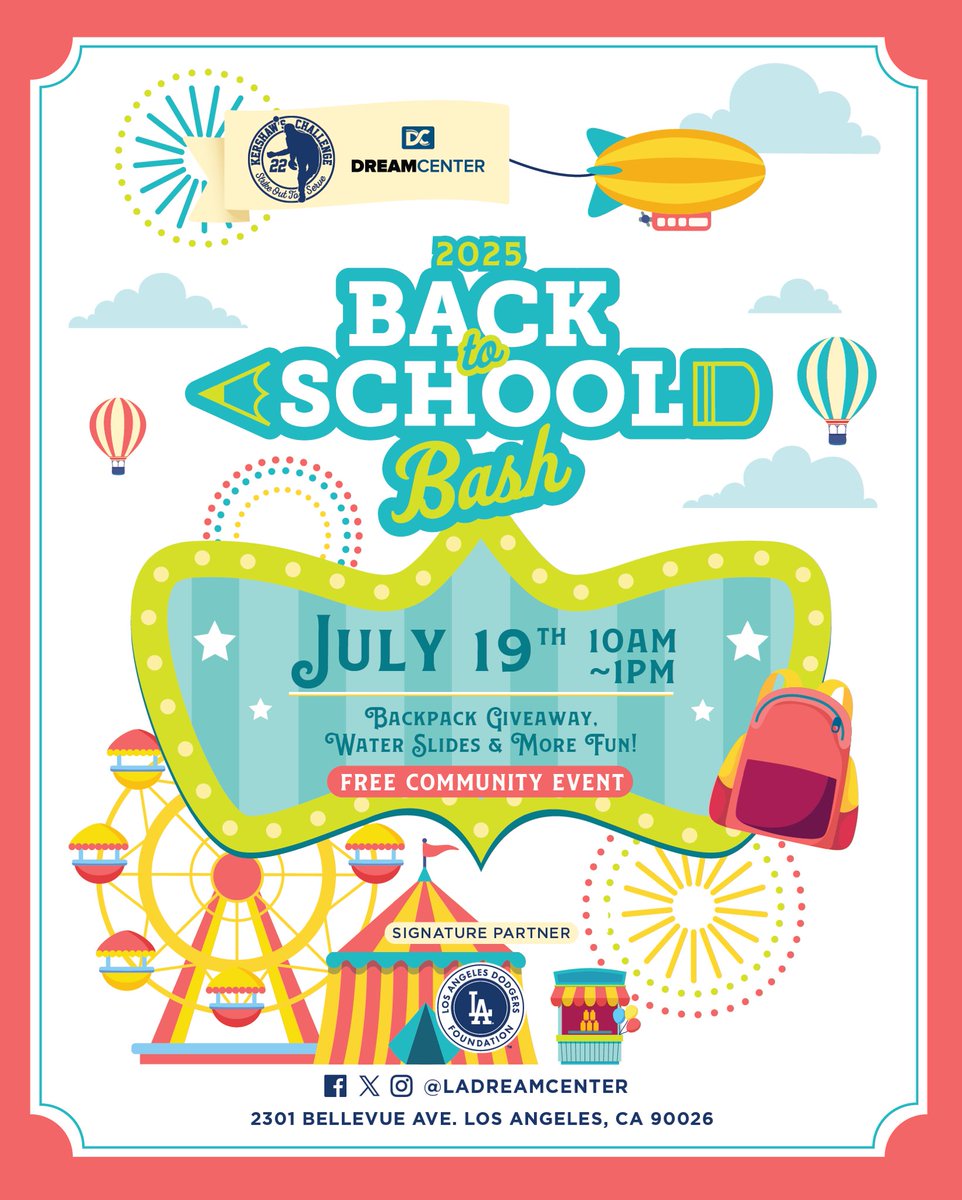 LADreamCenter's tweet image. Come volunteer at the biggest, baddest, Back To School Bash in Los Angeles! We are still accepting, and looking for volunteers for Saturday, July 19th from 10am to 1pm. Email our team at volunteers@dreamcenter.org or sign up through the Dream Center website at this link:…