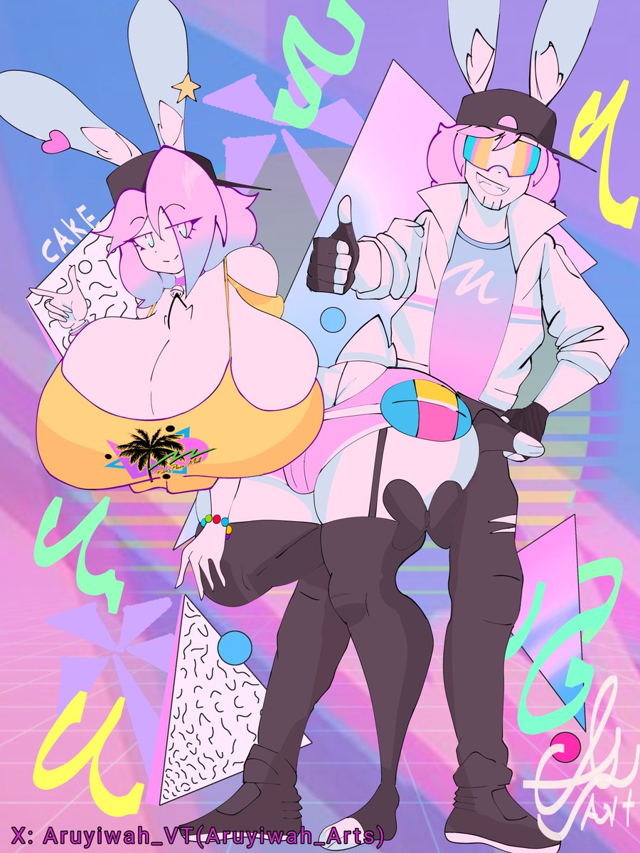 💿(Fanart)💿 drawing of Cake with her best friend!🌴  fanart for <a href="/theycallhimcake/">Cake</a>  

#fanart #draw #art #theycallhimcake