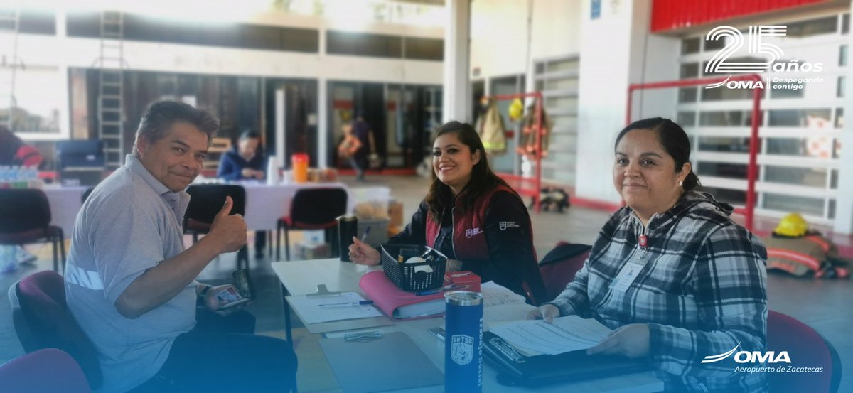 AeropuertoDeZCL's tweet photo. Con gran compromiso y corazón, nos sumamos una vez más a la donación altruista de sangre, porque juntos, podemos ayudar más. 🩸🤝❤️

#CampañaDonacionDeSangre2025
@cets_zacatecas
#YoSalvoVidas #DonarSangreEsDonarVida #SeUnHeroe https://t.co/r2Zxapnku1
