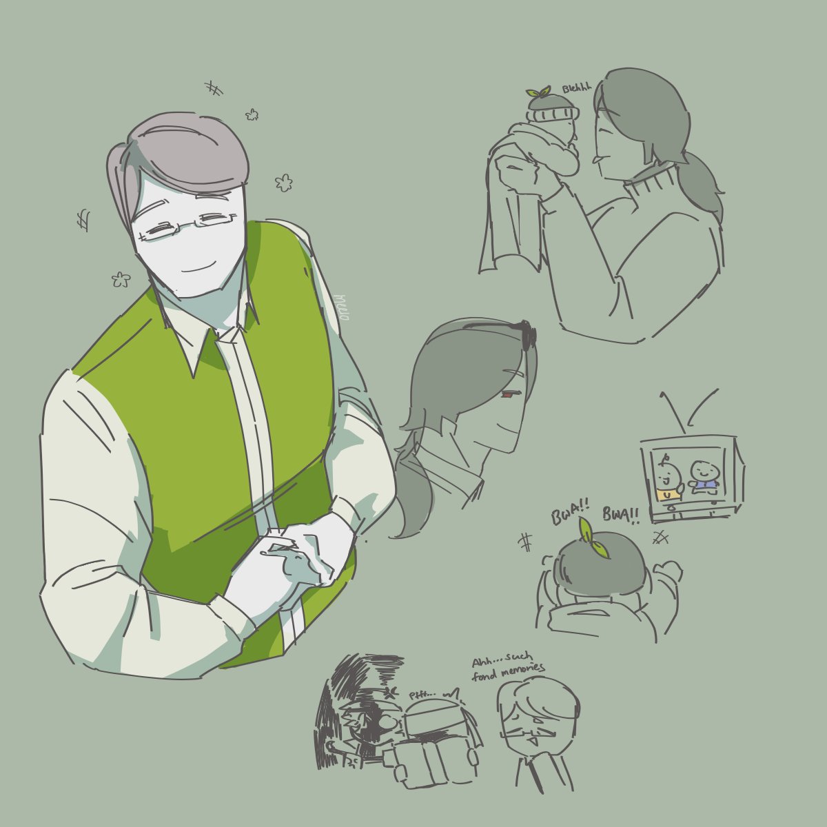 MeeloShadester's tweet photo. There there,no more angst. Here, have Mayor Thaniyel and bb Griefer🌿💚

#BlockTales #MayorThaniyel https://t.co/k5ePhyqK2n