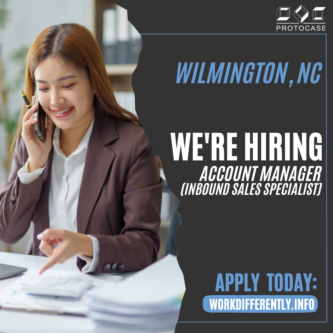 We’re not your typical workplace, and this isn’t your typical sales role.
Protocase is hiring an Account Manager (Inbound Sales Specialist) in Wilmington, NC. 

If you love building relationships, moving fast, and making an impact, this might be your next move.

Be part of a
