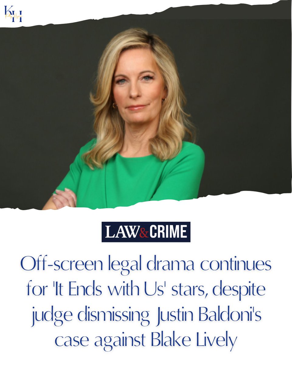 Kellyhyman1's tweet image. Even though Justin Baldoni’s case was dismissed, the story is far from over. Legal tensions continue between 'It Ends With Us' stars, and an anticipated trial date is set for March 2026.
Read more in my newest Law & Crime article! 🔗 bit.ly/3GeNPh3
#KellyHyman…