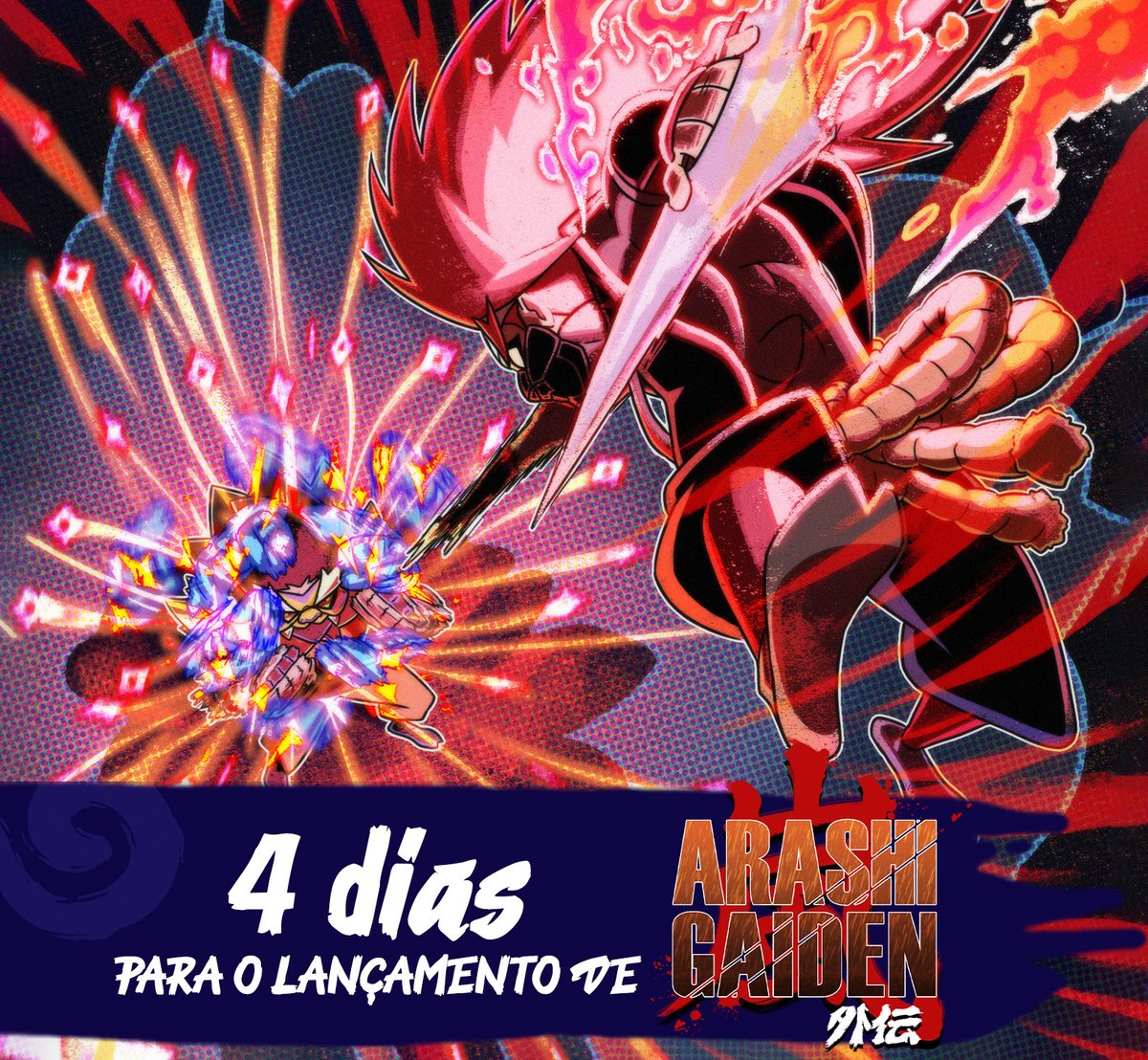 🇧🇷Falta pouco!
Arashi Gaiden lança daqui QUATRO DIA!
-------
🇺🇸It won't be long now!
Arashi Gaiden launches in FOUR DAYS!

Wishlist: store.steampowered.com/app/3040170 #ArashiGaiden #indiegame #pixelart #ドット絵
