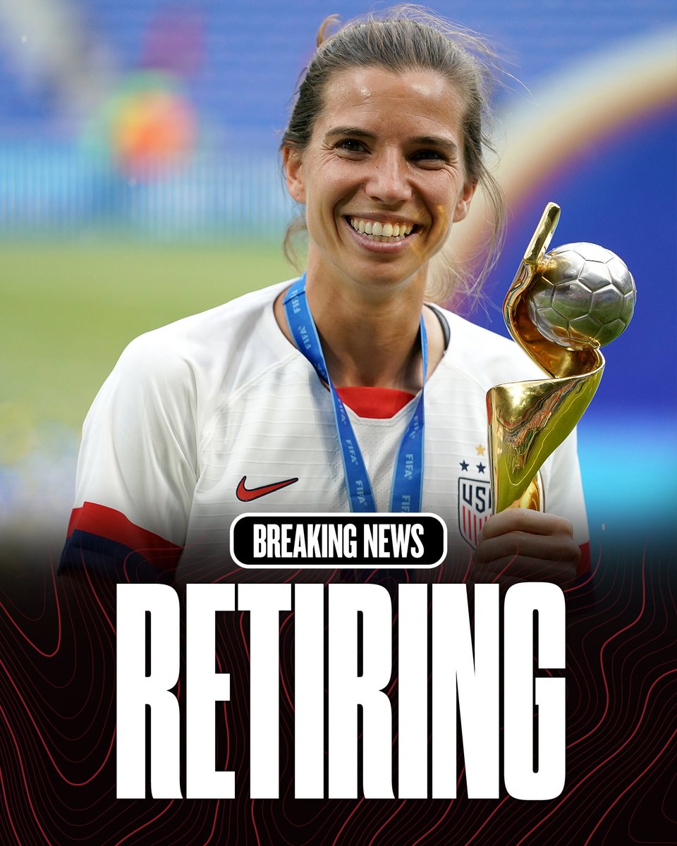 Breaking: USWNT 2x Olympic gold medalist and 2x Women's World Cup champion Tobin Heath announced her retirement from soccer on her podcast, the RE-CAP Show.