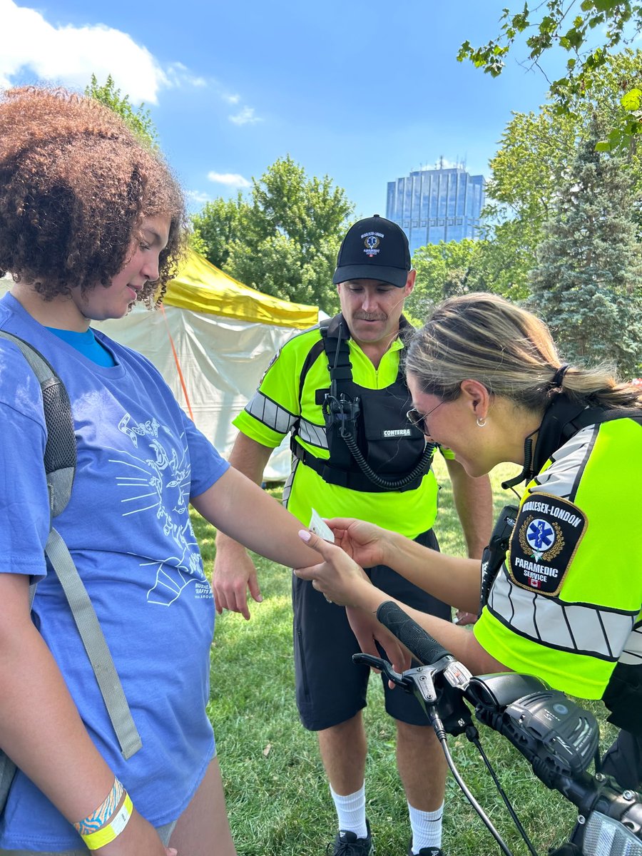MLPS911's tweet photo. 🚲 Dawn & Ernie from the MLPS Bike Unit were out at #Sunfest2025 last weekend! They connected with festival-goers and provided quick medical support to keep the good vibes (and safety) rolling. 💛☀️ #MLPS #FirstResponders #CommunityCare #dcbowmanphotography https://t.co/ghlVmaCv9w