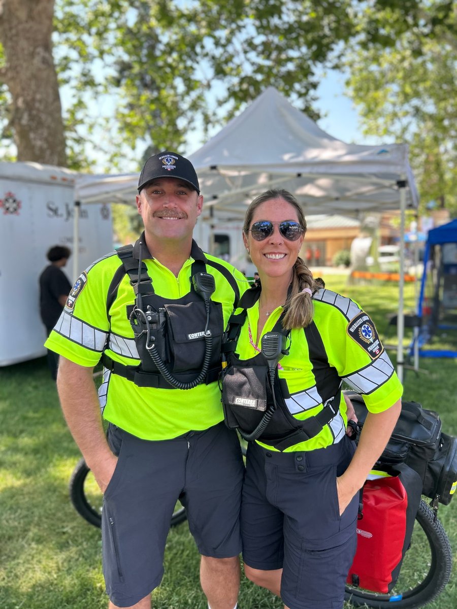 MLPS911's tweet photo. 🚲 Dawn & Ernie from the MLPS Bike Unit were out at #Sunfest2025 last weekend! They connected with festival-goers and provided quick medical support to keep the good vibes (and safety) rolling. 💛☀️ #MLPS #FirstResponders #CommunityCare #dcbowmanphotography https://t.co/ghlVmaCv9w