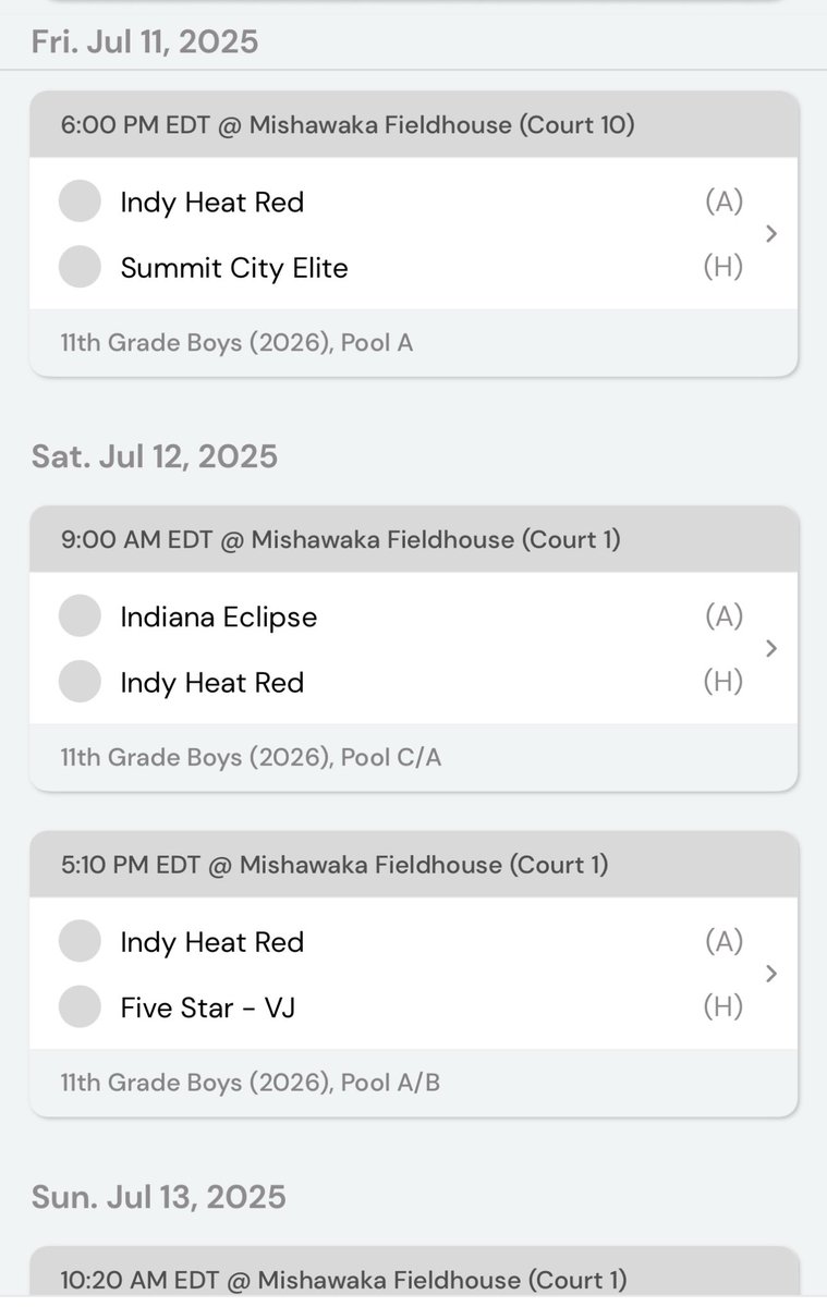 Looking forward to seeing <a href="/IndyHeat17UR/">Indy Heat - Red</a> <a href="/indyheatgymrats/">Indy Heat - Gym Rats</a> <a href="/Aiden_Coffey3/">Aiden Coffey</a> back at it this weekend. <a href="/GBLHoopsCircuit/">Grassroots Basketball League (GBL)</a> <a href="/Doah_Raiders_BB/">Shenandoah Raiders Boys Basketball</a> a few more stops before nationals in Fort Wayne. <a href="/CoachKDowdell/">Coach Kingston Dowdell</a> <a href="/JaMalHOWELL260/">Jamal Howell</a>