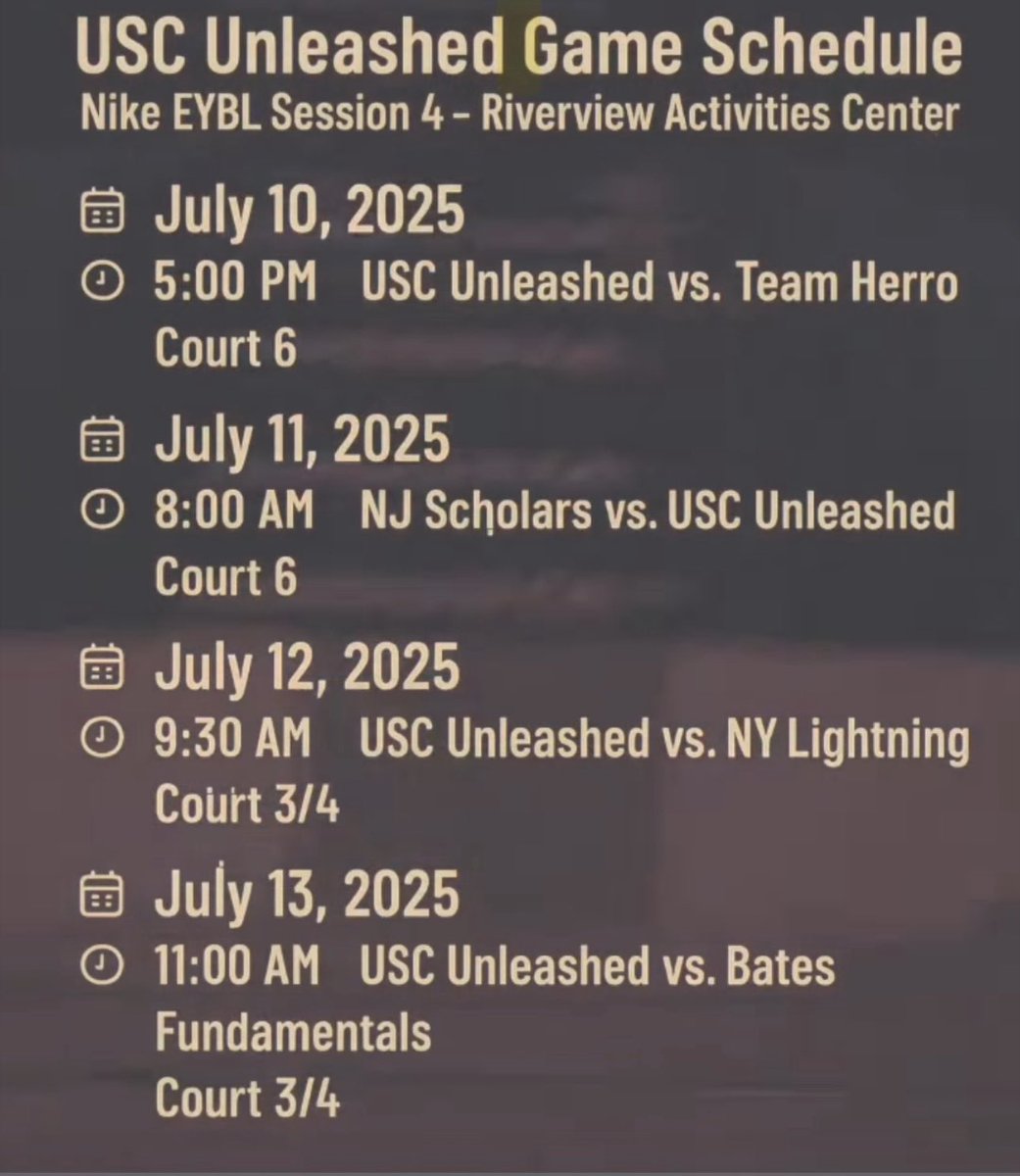 5starLu's tweet image. Here’s my schedule in Augusta at EYBL session 4! @LostLettermen @TeamUSC2027 @Coach_DBethea @PrepHoopsSC @AndrewBaxleySC