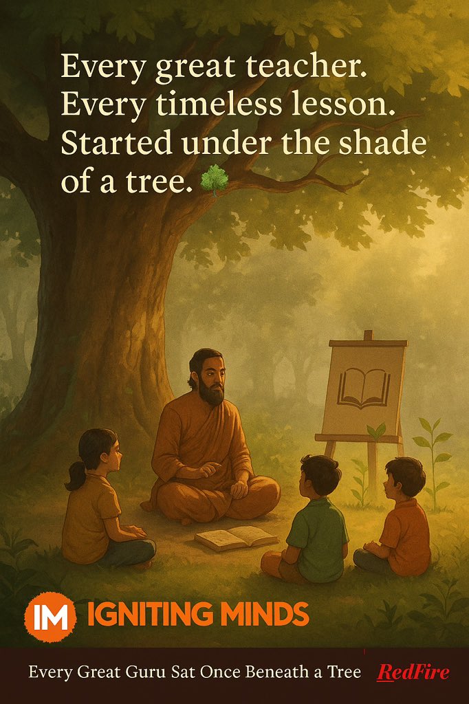Umaperiofficial's tweet photo. On this sacred occasion of Guru Poornima, let's revisit the roots of learning - quite literally.
Every great teacher. Every timeless lesson. Started under the shade of a tree.
#PlantATree #HaraHaiTohBharaHai #GuruPoornima #GreenIndiaChallenge #IgnitingMinds #RedFire #GuruPurnima https://t.co/Iv5C2wxJgi