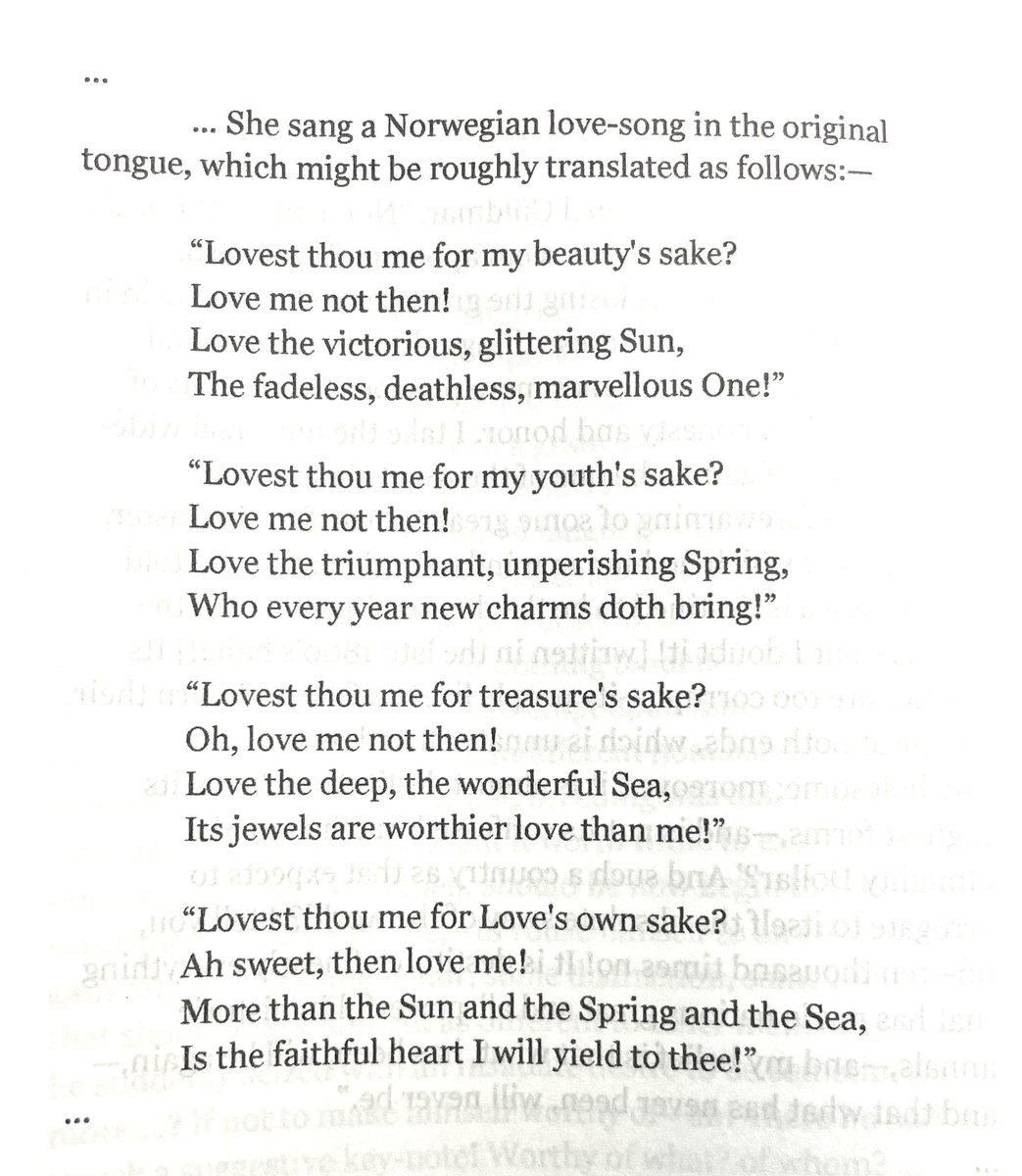 A sweet poem in
Thelma
by Marie Corelli
(1887)

Loving for love’s sake; and the folly of being seduced by beauty, youth, and wealth (not that there’s anything wrong with those things, haha).