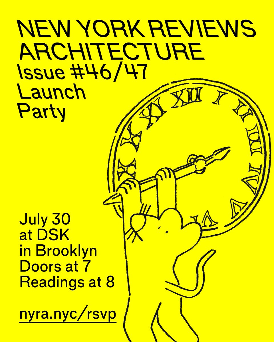 nyreviewofarch's tweet image. We’re throwing a party and it’s going to be a hot one! Cool off and celebrate our fresh double issue, no. 46/47, in the comfort of a Fort Greene beer garden on Wednesday, July 30.
RSVP at nyra.nyc/rsvp