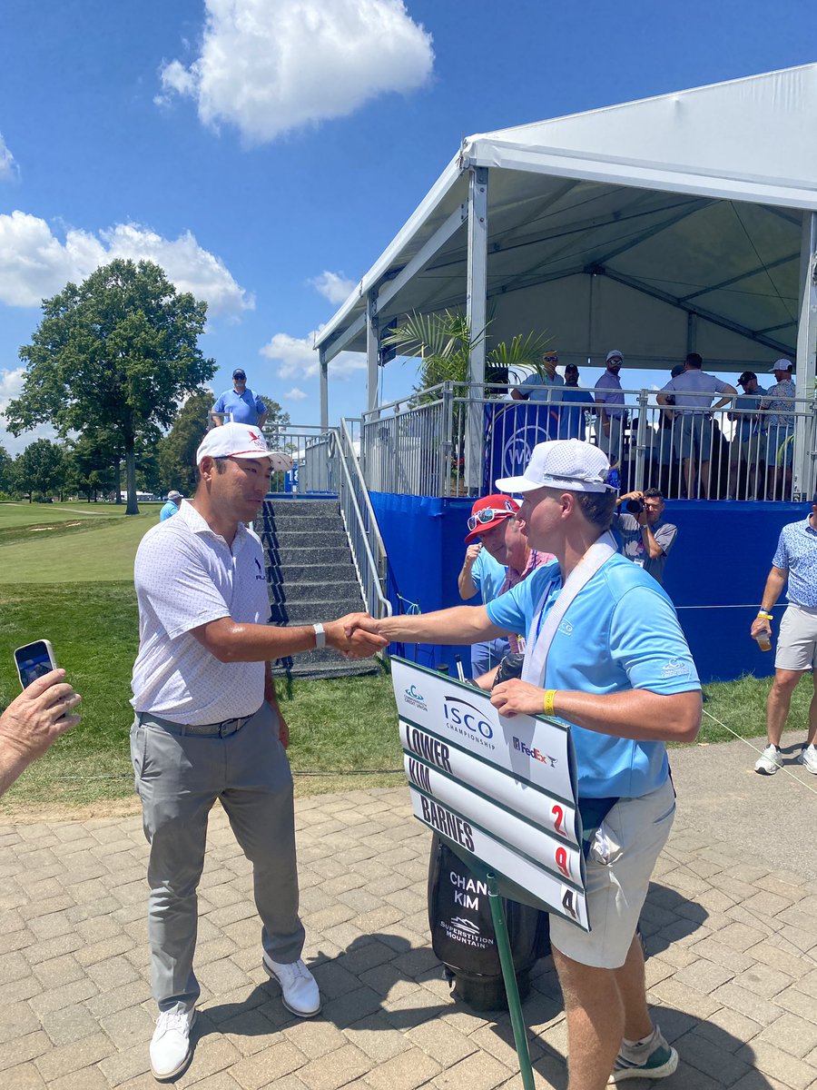 Sarandon Raboin (@sarandon_raboin) on Twitter photo Chan Kim finished with a 61, one off of the tournament record at Hurstbourne Country Club of 60.
Right now he’s your leader at the <a href="/ISCOChamp/">ISCO Championship</a> at -9
And afterwards he got some love from his dog Eeggy Chan Kim finished with a 61, one off of the tournament record at Hurstbourne Country Club of 60.
Right now he’s your leader at the <a href="/ISCOChamp/">ISCO Championship</a> at -9
And afterwards he got some love from his dog Eeggy