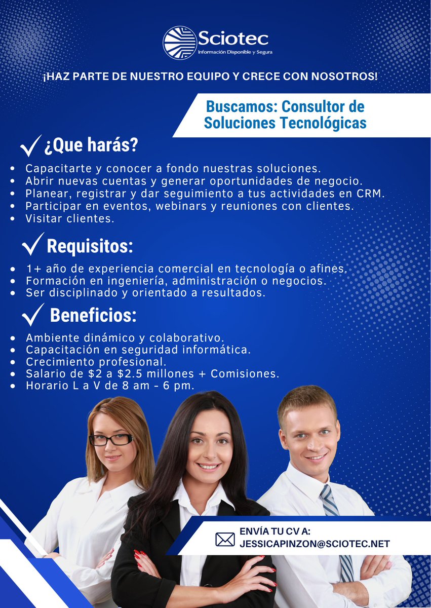 ¡Estamos en búsqueda de nuevos talentos! Sé parte de nuestro equipo.