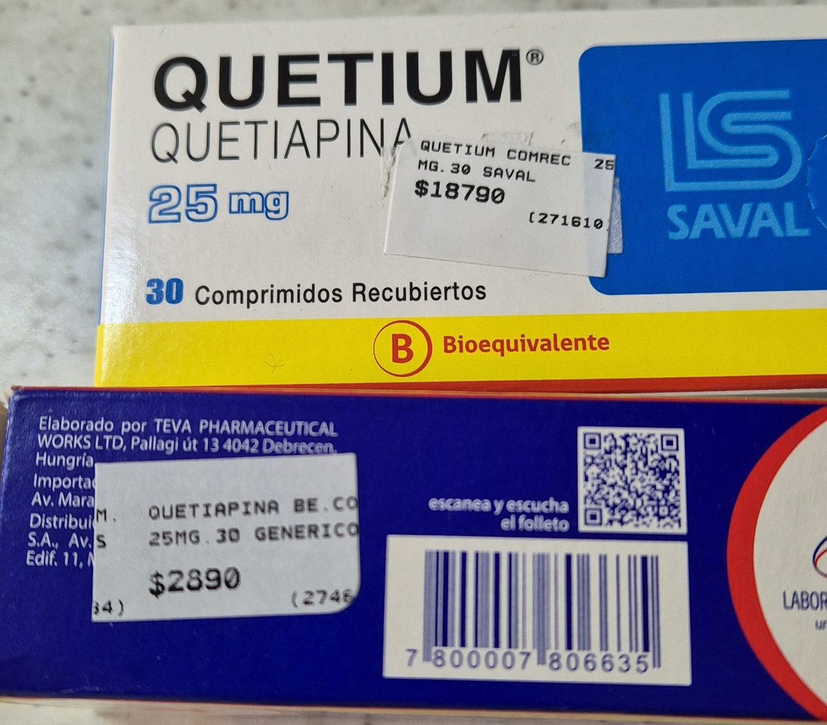 caro_magaly's tweet image. El mismo medicamento, distinto laboratorio.  Que lindo mi Chileeee 🤬🤬🤬