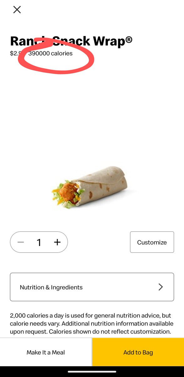 madex0x's tweet image. I wanted to try the snack wrap but @McDonalds trying to kill me with those calories 😱🤣
