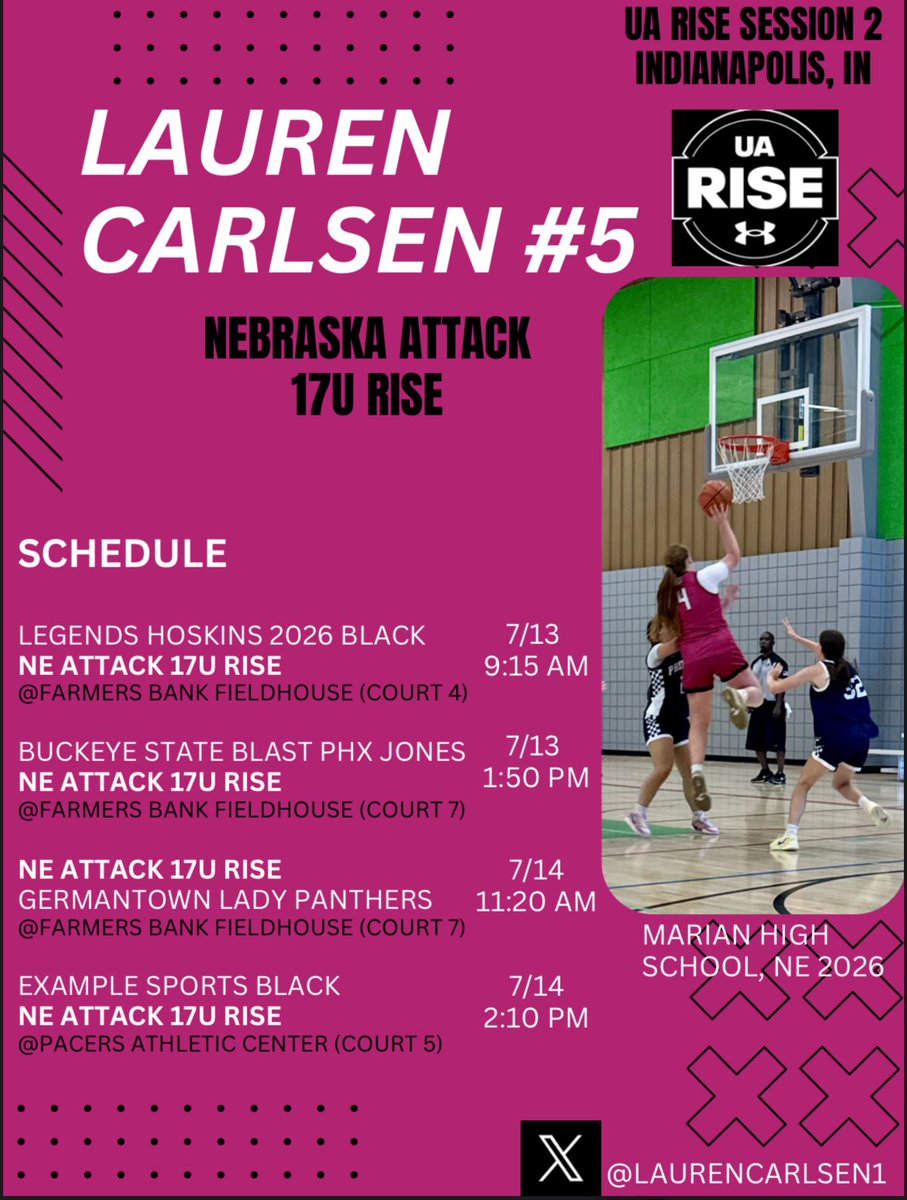 LaurenCarlsen1's tweet image. I’m excited to play with these girls this weekend in Indiana at the Under Armour session 2. Let’s go!! @NebraskaAttack @NEAttackRiseSel @MHSCrusaderGBB