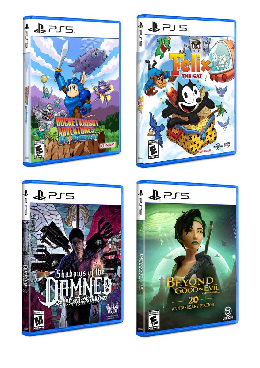 4 Limited Run Games PS5 titles are available again in limited quantities at VGP!

👉tinyurl.com/nj6tb6f4

Shadows of the Damned: Hella Remastered
Beyond Good and Evil - 20th Anniversary Edition
Felix the Cat
Rocket Knight Adventures: Re-Sparked

- 1 Per customer, Per title
-