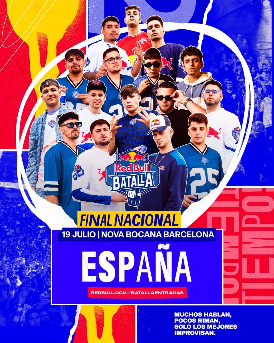🚨Tic Tac 🚨

Este sábado 19 de julio será la Final Nacional de #RedBullBatalla España 2025. 

¿Quién será el campeón?

¡Todavía quedan entradas! Más información en RedBull.com/batallaentradas