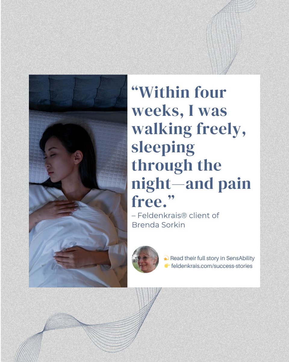 “Within four weeks, I was pain free and walking freely again.”
Feldenkrais® changed everything after months of failed treatments and chronic pain.

✨ Read more real-life stories:
feldenkrais.com/success-storie…

#Feldenkrais #BackPainRelief #SuccessStory #Somatics #MoveWithEase