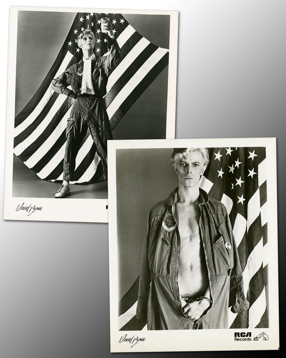 DavidBowieReal's tweet image. “Unfurl the flag…”
Photographer Eric Stephen Jacobs was responsible for the August 1974 session in LA that became the Young Americans sleeve. A second session several months later was organised for promotional shots for the album fifty years ago in New York.
In the event, the…