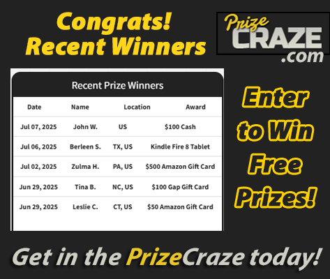Congrats to our most recent #winners!🏆

If you 💝LOVE #winning FREE PRIZES...
👇
Get in the PrizeCraze today: ow.ly/XT5Q50WnICx
