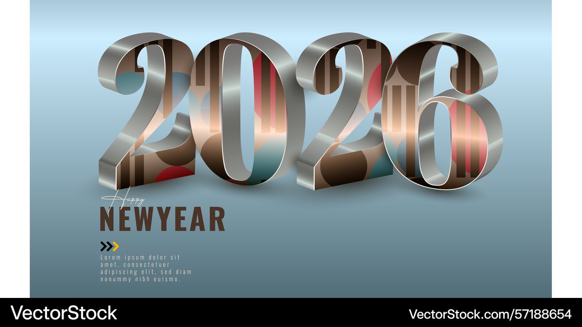 My Most Trending <a href="/VectorStock/">VectorStock</a> stylish 3d metallic 2026 new year design #VectorStock vectorstock.com/57188654