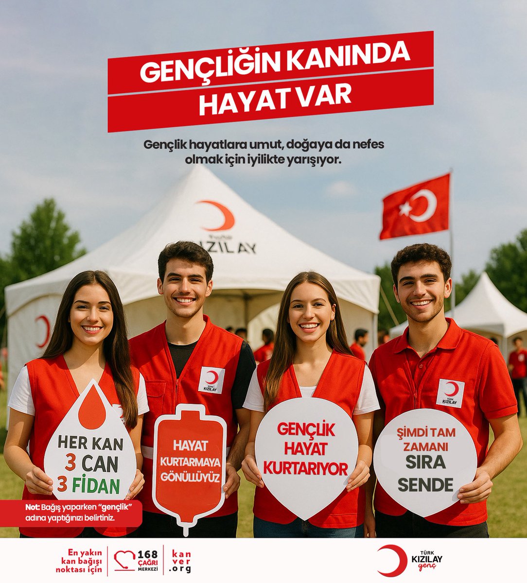 Gençlik Sahada İyilik İçin Yarışıyor 🇹🇷

“Bu kanı gençlik adına veriyorum!” diyen gençler, sadece kan değil, umut da veriyor. 

Yaz aylarında azalan kan stokları, gençliğin dayanışmasıyla yeniden doluyor. 💪🏻

Genç yüreklerin attığı her adım;
🩸 3 cana hayat,
🌱 3 fidana nefes