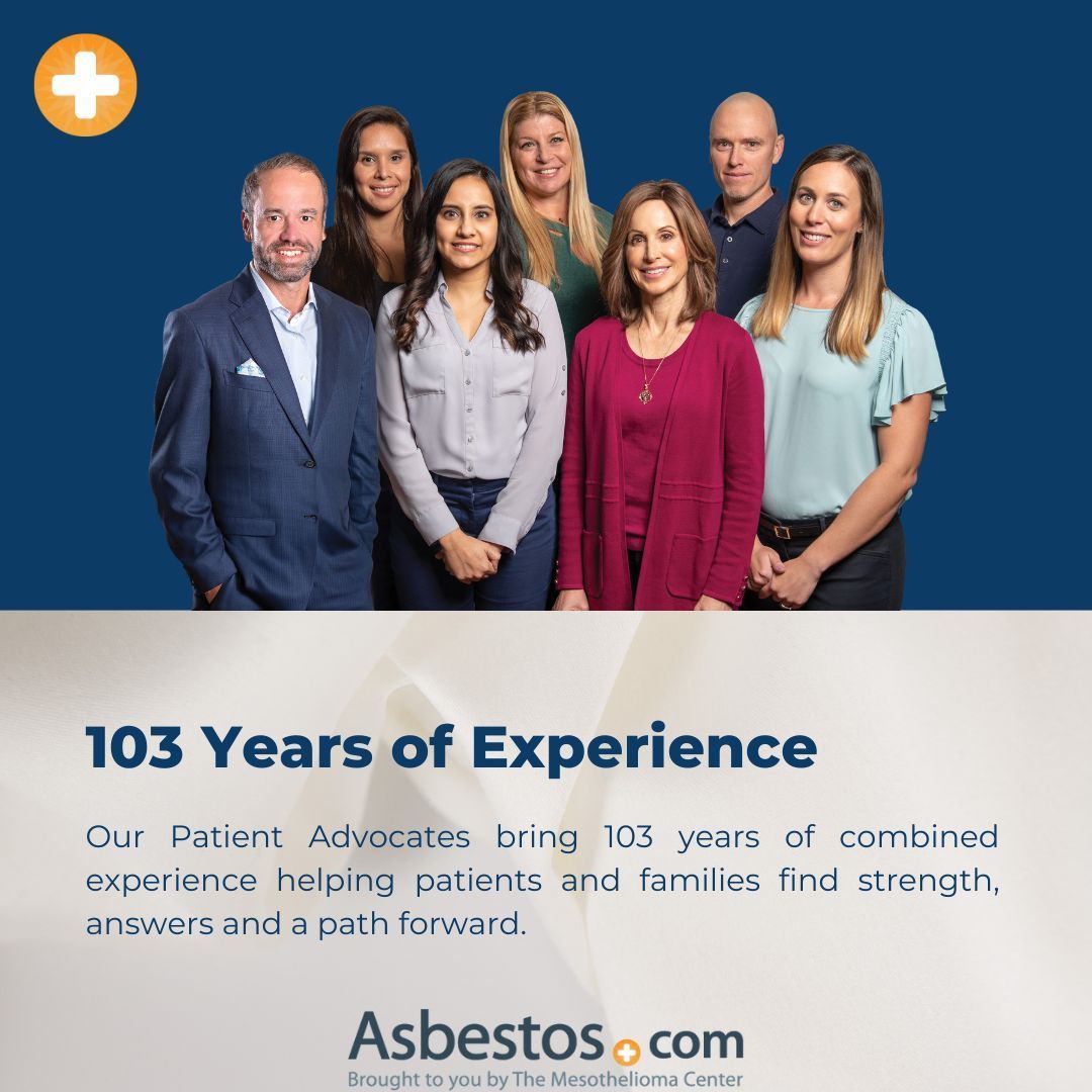 103 Years of Experience Guiding and Caring for Patients

Our Patient Advocates bring over a century of combined experience helping mesothelioma patients and families through life’s hardest moments.

See how they can help you: buff.ly/0X57EHr 

#Mesothelioma #TheMesoCenter