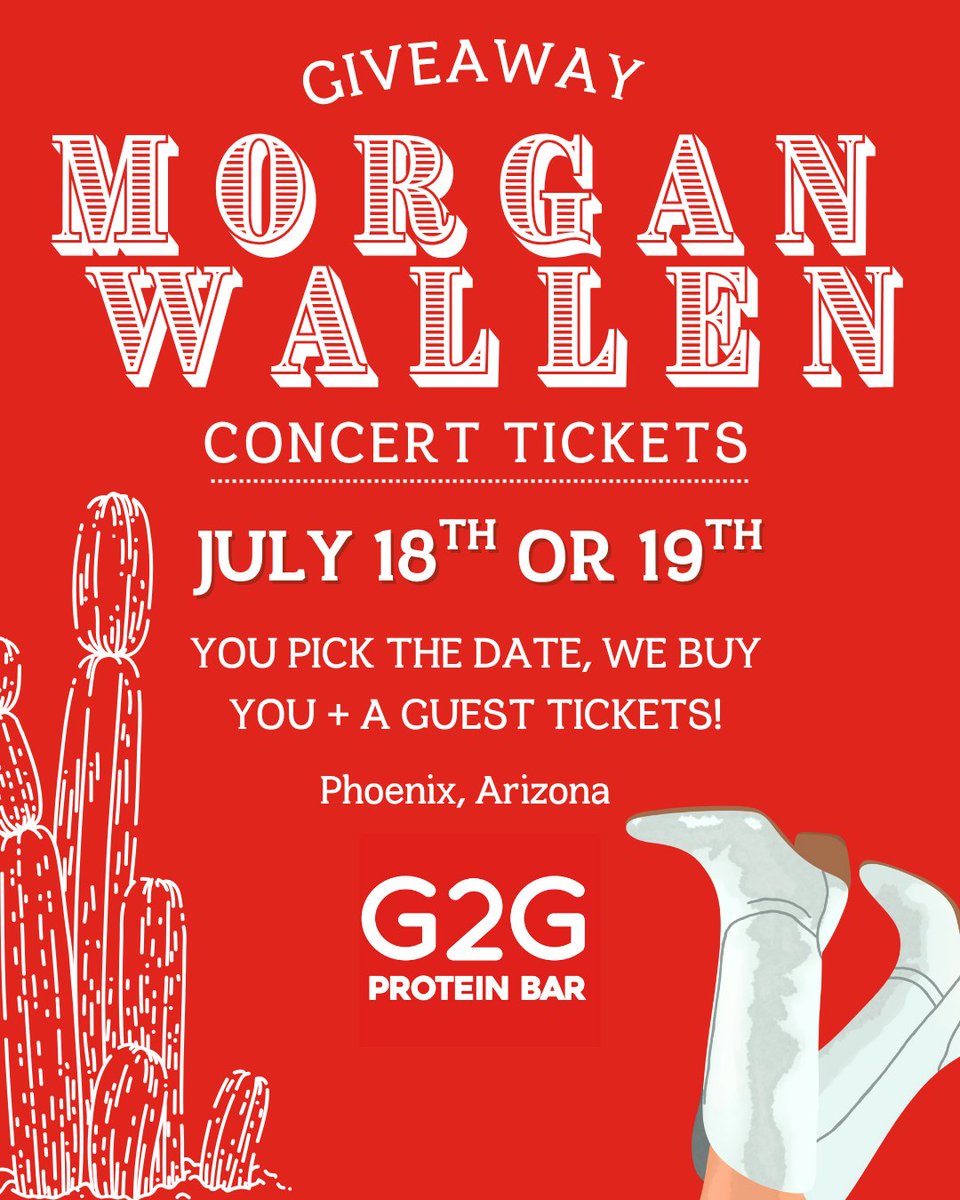 🧨INSTAGRAM FLASH GIVEAWAY🧨

We are SO grateful for our community and want to gift one of you with two tickets to the MORGAN WALLEN Tour + a $300 Gift Card to shop G2G 🤯

When: July 18th or 19th at 5:30 pm (you choose which date works best for you and we'll purchase the