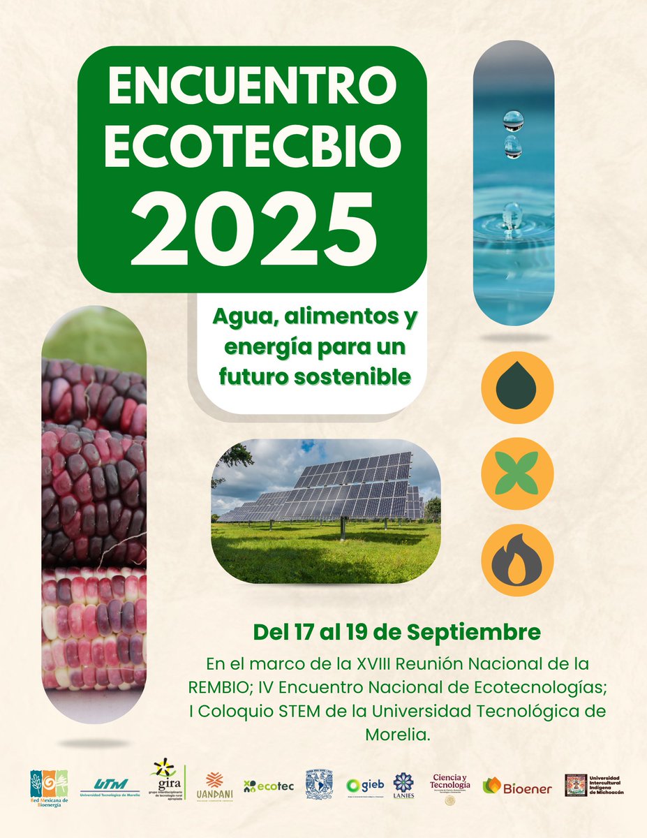 ENCUENTRO ECOTECBIO 2025
¡Convocatoria abierta!

Presenta tu trabajo sobre:
1️⃣ Ecotecnias
2️⃣ Bioenergía
3️⃣ Agricultura sostenible
4️⃣ Nexo agua-energía-alimentos
5️⃣ Tecnología para la sostenibilidad

Más información: bit.ly/4ksMH7p