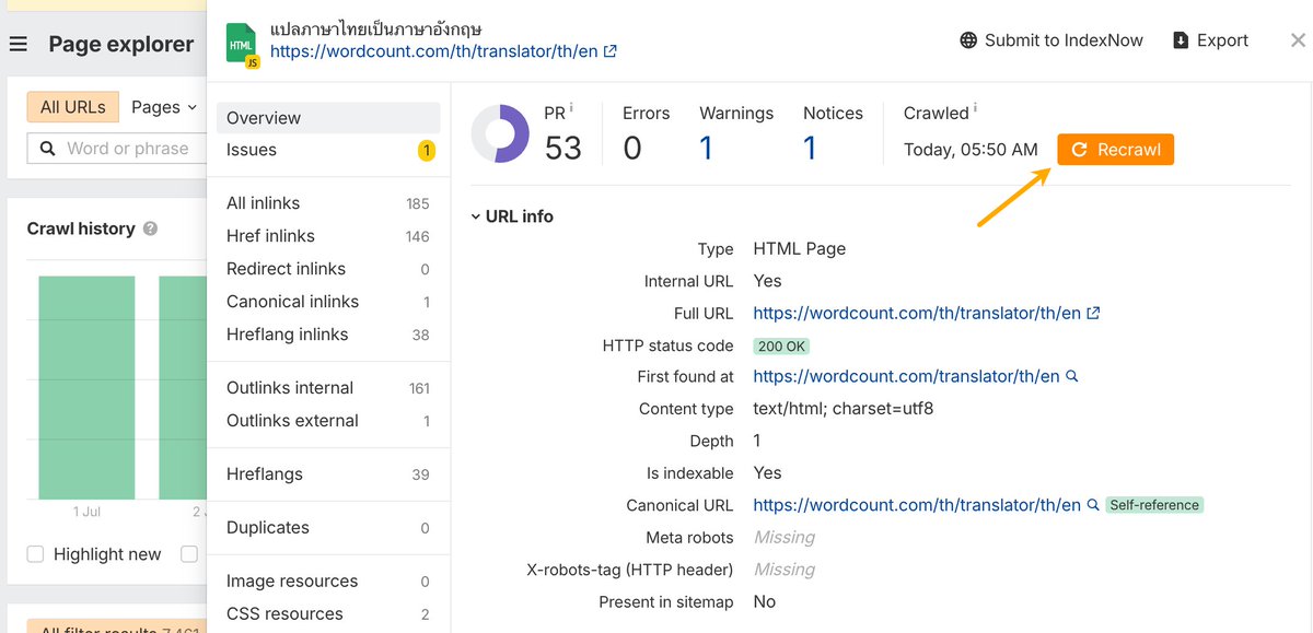 NEW: Instant Recrawl in Site Audit 🔥

Recrawl any page currently in an Always-on Audit with one click!

Perfect for checking fixes or testing changes fast.