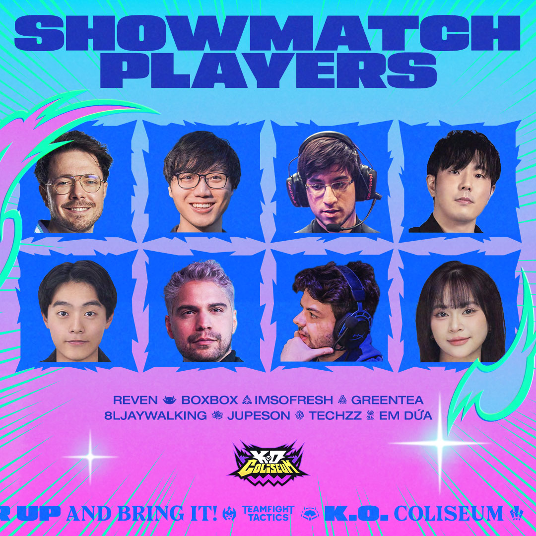 Attention spectators, join us in welcoming the world's first competitors to enter the K.O. Coliseum!

Tune in on Sunday after #TFTCrown to catch the next season of Teamfight Tactics 🥊 📺