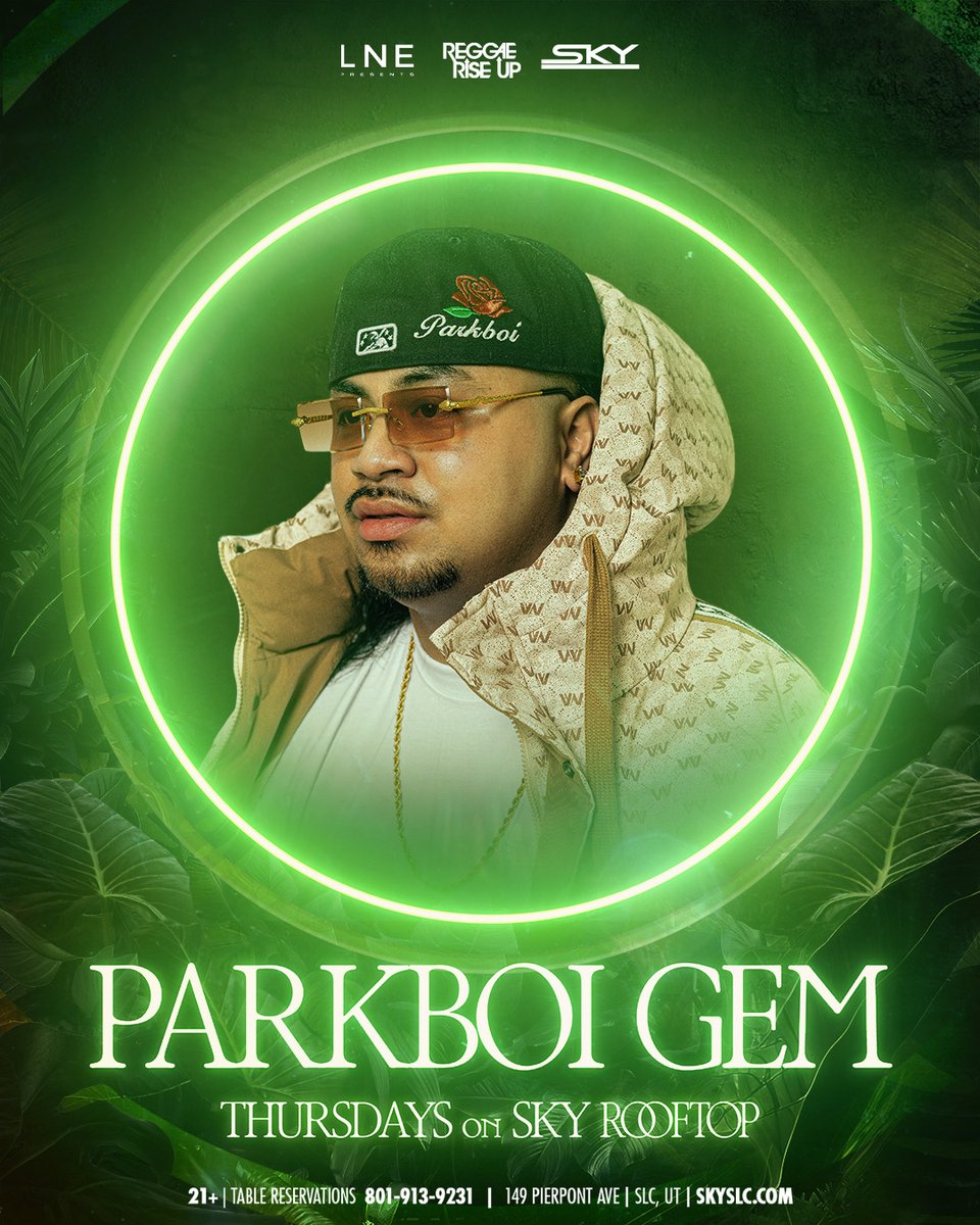 tStar off your weekend on the Rooftop with some good vibes &amp; the whole crew under the stars!

We've got DJ ParkboiGem cookin' up some summertime fine heat 🔥

Don't wait to make your plans...

RSVP 📩 SKYSLC.COM
VIP 🍾 (801) 913-9231
