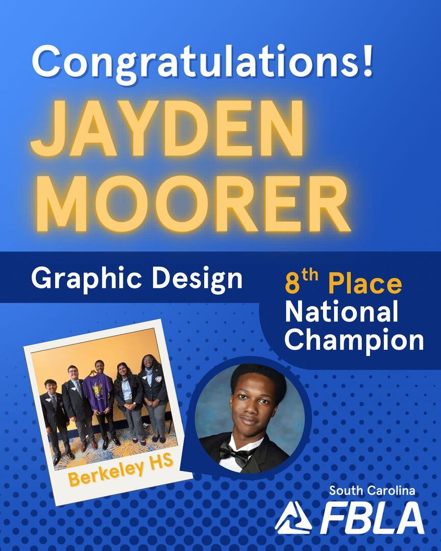 Congratulations, Jayden! Your hard work, confidence, and—most importantly—passion truly shined through in your presentation, earning you the title of a national champion! Keep striving forward on your journey as a leader. South Carolina is incredibly proud of you and all that y…