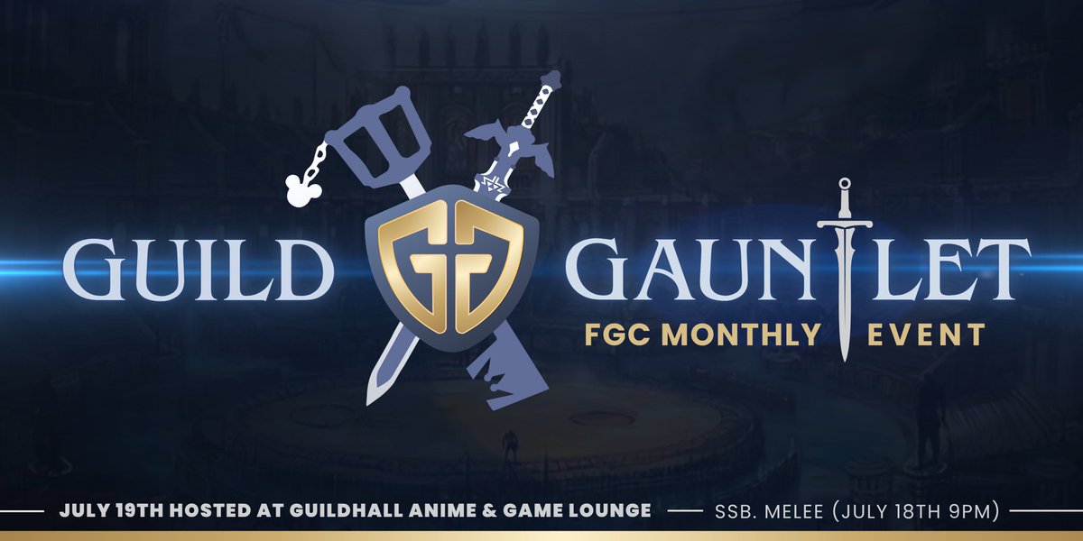 WELCOME TO THE GUILD GAUNTLET ⚔️

A new age begins! Step into the arena for Guildhall’s newly branded FGC Monthly: The Guild Gauntlet — an epic monthly showdown featuring up to 14 different FGC titles. Our first event will be next Saturday, July 19th, with Melee being the day