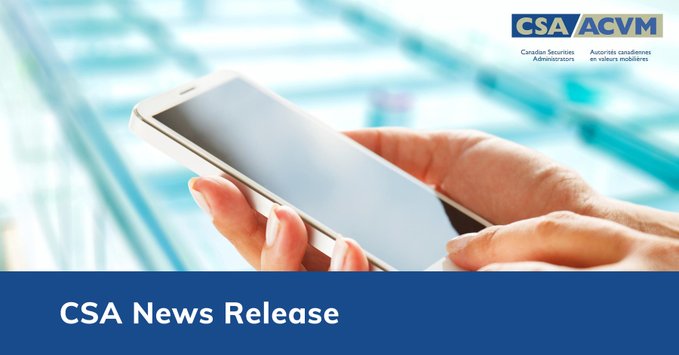 OSC_News's tweet image. CSA announces final amendments to Multilateral Instrument 13-102 System Fees: ow.ly/NSE450WnRc0

The @CSA_News published in final form amendments to Multilateral Instrument 13-102 System Fees (MI 13-102).

The CSA is increasing system fees for SEDAR+ and the National…