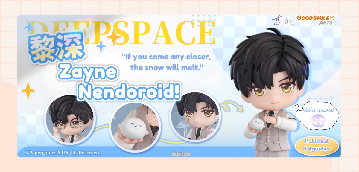 ପ INA GO: Love and Deepspace Zayne Official Nendoroid ଓ

⭑.ᐟ LIMITED hanya sampai tanggal 8 Agustus 2025, 18.00 WIB.

❀˖ Order here: fafafuwashop.com atau langsung ke fafafuwashop.com/product/nendor…!

⟡ Semua harga yang tercantum bersih INA (inc: ems, tax, shipping, jasa,