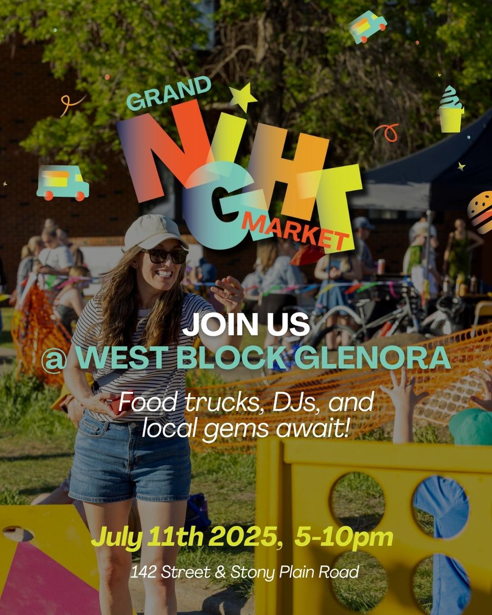 It's almost here✨ 

Grab a local brew, stroll under the string lights, and soak up the summer vibes at the Night Market.

Join us TOMORROW from 5–10 PM at @westblockglenora — 142 St &amp; Stony Plain Rd.