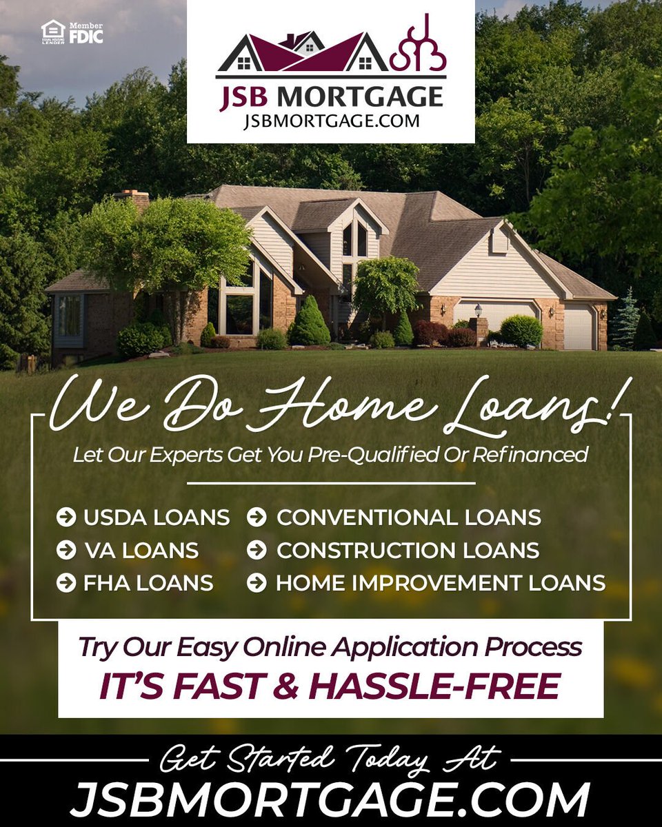 Your dream home awaits! 🏡 Ready to make it a reality? Jonesburg State Bank makes applying for your mortgage simple and stress-free with our incredibly fast and user-friendly online application.

Start your homeownership journey with confidence today at bit.ly/459hqR6.