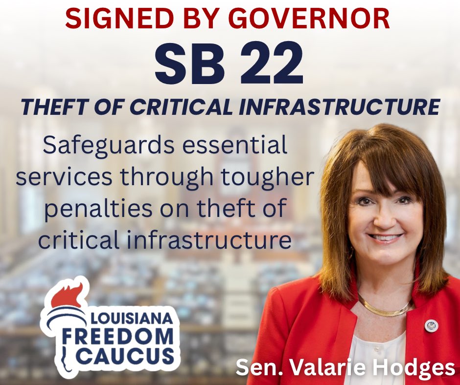 LAFreedomCaucus's tweet image. Congratulations Sen. @ValarieHHodges on getting SB22 across the finish line!
#lalege #lagov #FreedomCaucus
@SFC_Network
