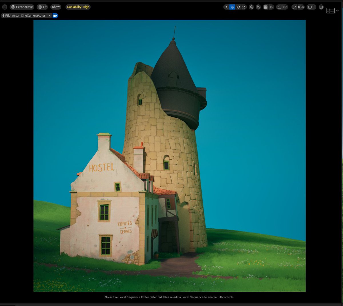 RJducats's tweet image. Newish update! Re-placed it all back down. Adding some loose tiles on the roof and updating textures. Wood feels a bit cheap/flat so I&apos;ll try to sort that out. Tried to fake some shadows with giant eggs in the sky but we&apos;ll see if they stay #wip #3d #art #unrealengine #UE5