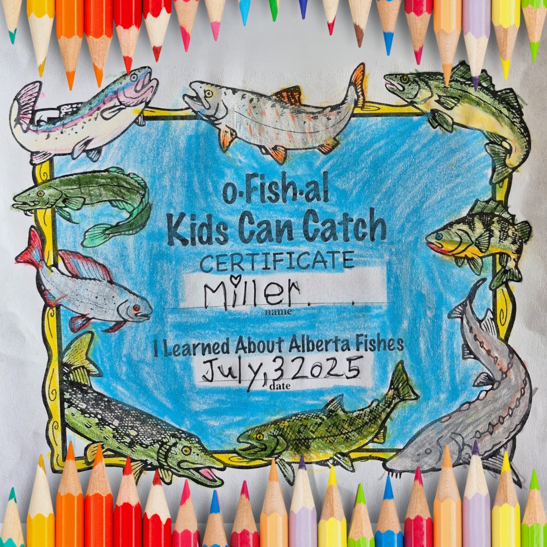 Alberta Conservation (@conservealberta) on Twitter photo 🎉 Congrats to Miller—our first Colouring Contest winner!
🎣 Celebrate Free Family Fishing Weekend (July 12–13) with your kids
🖍️ Grab the booklet + enter by Aug 27
Thx <a href="/thefishinholeca/">The Fishin' Hole</a> + Sarcee Fish & Game
ab-conservation.com/contests/2025-…
#KidsCanCatch #ColourToWin #FishingInAlberta 🎉 Congrats to Miller—our first Colouring Contest winner!
🎣 Celebrate Free Family Fishing Weekend (July 12–13) with your kids
🖍️ Grab the booklet + enter by Aug 27
Thx <a href="/thefishinholeca/">The Fishin' Hole</a> + Sarcee Fish & Game
ab-conservation.com/contests/2025-…
#KidsCanCatch #ColourToWin #FishingInAlberta