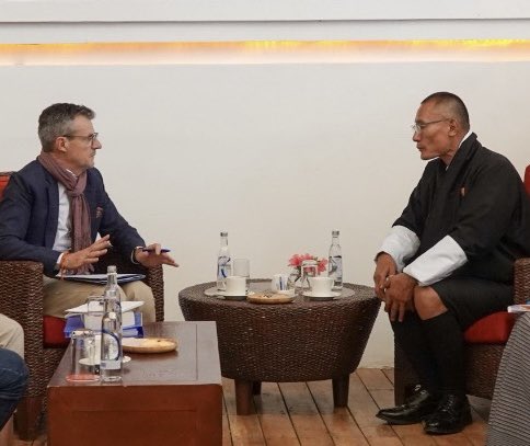 Hervé Delphin (@euambindia) on Twitter photo 2025 marks 40 years of successful EU-Bhutan relations based on shared values & trust. With HE Prime Minister <a href="/tsheringtobgay/">Tshering Tobgay</a> we exchanged on the next steps for our thriving partnership: investment, human capital, renewable energy, climate action & other initiatives to come 🇪🇺🤝🇧🇹 2025 marks 40 years of successful EU-Bhutan relations based on shared values & trust. With HE Prime Minister <a href="/tsheringtobgay/">Tshering Tobgay</a> we exchanged on the next steps for our thriving partnership: investment, human capital, renewable energy, climate action & other initiatives to come 🇪🇺🤝🇧🇹