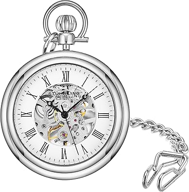 AmazonDealWin's tweet photo. PRIME DAY DEAL 30% OFF - Stuhrling Original Men's Pocket Watch Stainless Steel Analog Skeleton Watch Hand Wind Mechanical Movement Stainless Steel Chain

https://t.co/zXgIgMSoi2

Product details
Item display length: 0.59 inches
Item width: 29.2 centimeters
Material: Brass
Clasp type: No Clasp
About this item
Stainless steel pocket watch featuring skeleton dual-sided dial, Roman numeral hour markers, and 12" link chain with belt clip
Mechanical hand wind movement with analog display
Dual sided protective Krysterna crystal dial window
Mechanical Movement the crown needs to be wound 25 -30 winds or until you feel resistance, every twenty four to thirty six hours

https://t.co/zXgIgMSoi2