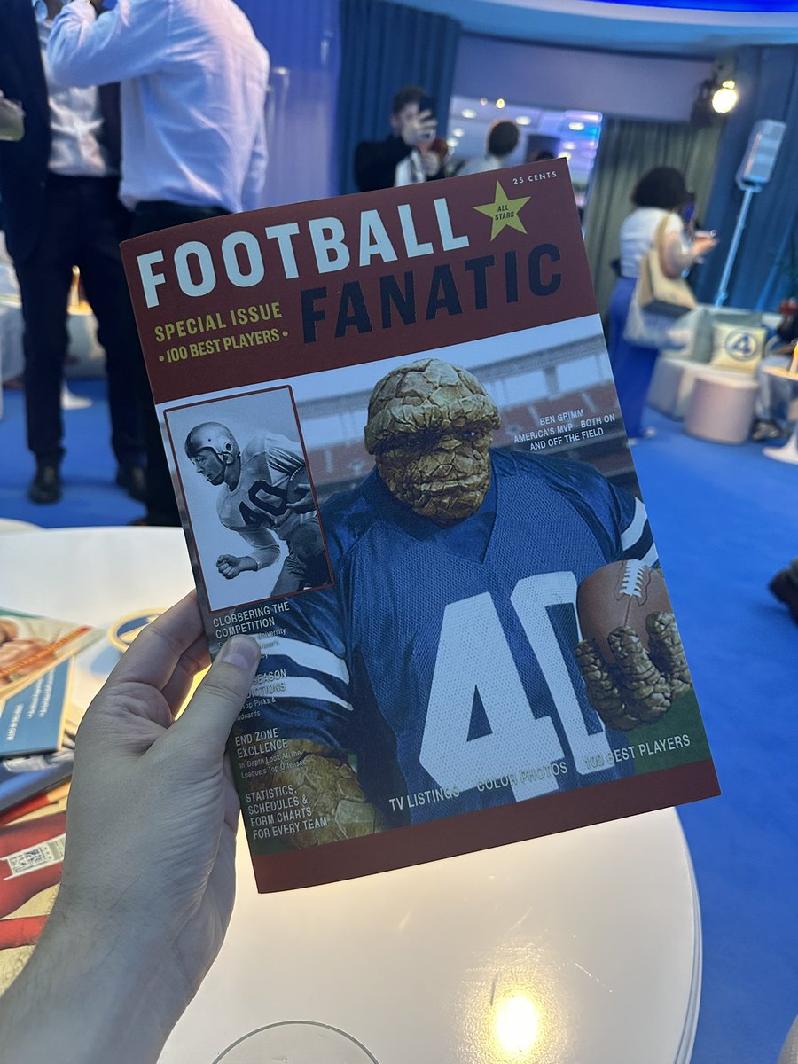 Custom #FantasticFour magazines at the London fan event with Pedro Pascal, Joseph Quinn, Vanessa Kirby &amp; Ebon Moss-Bachrach as The Thing