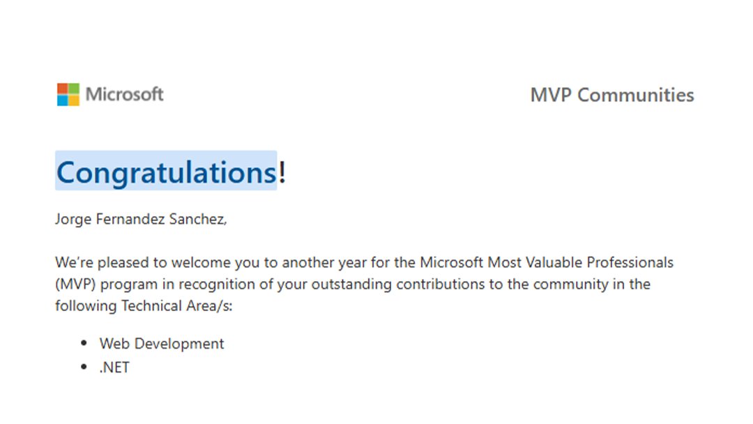 Ya tocaba este mes una alegría pues ahí va: 🎉 ¡𝗠𝗩𝗣 x2! 🎉 #mvpbuzzz #Microsoft 

Gracias a los que han estado siempre sin pedir nada a cambio.