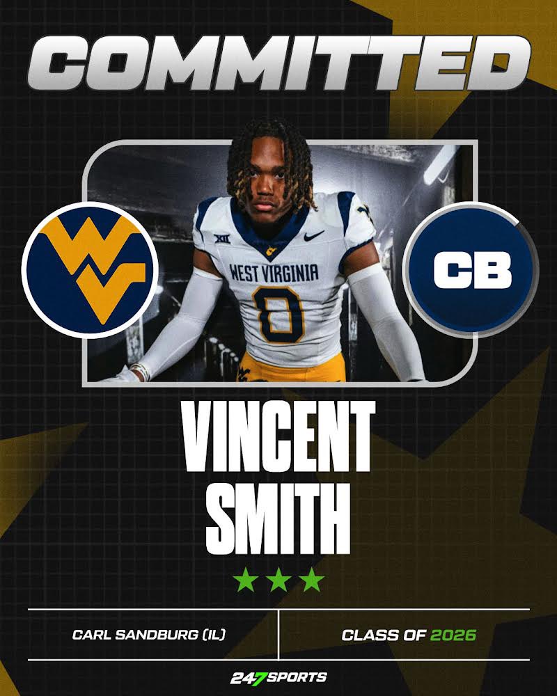 Allen Trieu (@allentrieu) on Twitter photo West Virginia lands CB Vincent Smith who ran 4.42 at UA at nearly 6'2, 200 pounds.
He cites a couple members of the staff and multiple other reasons for why WVU was the choice.
More on this high-upside addition for the Mountaineers:
247sports.com/college/west-v… West Virginia lands CB Vincent Smith who ran 4.42 at UA at nearly 6'2, 200 pounds.
He cites a couple members of the staff and multiple other reasons for why WVU was the choice.
More on this high-upside addition for the Mountaineers:
247sports.com/college/west-v…