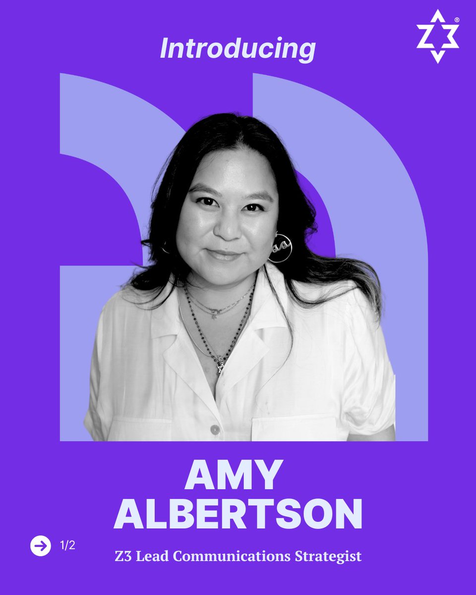 z3_project's tweet image. Honored to welcome @theamyalbertson to Z3 Project as new Lead Communications Strategist. A Jewish advocate/educator with 10+ years of working with Jewish and Israeli orgs, we’re excited for her to elevate the way Z3 tells our story—and the story of the Jewish people.