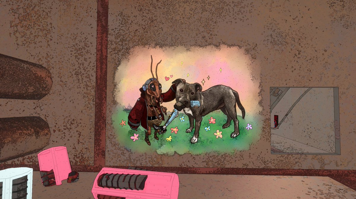 DattosDestiny's tweet image. BRIMSTONE IS IN MYCOPUNK! i did a segment where i played the mycopunk demo with the @pigeons_at_play devs and they put him in the cargo bay hub area as a thank you 🥹🥹 he doin a chomp